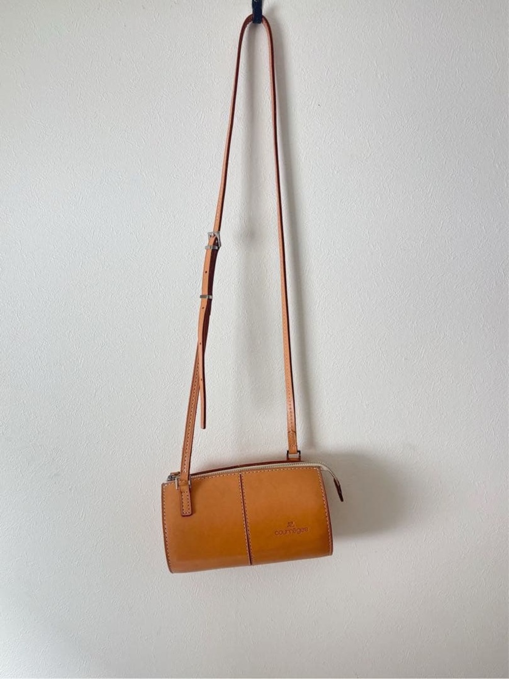 Courrèges Tan Leather Cylinder Shoulder Bag - Picture 2 of 8